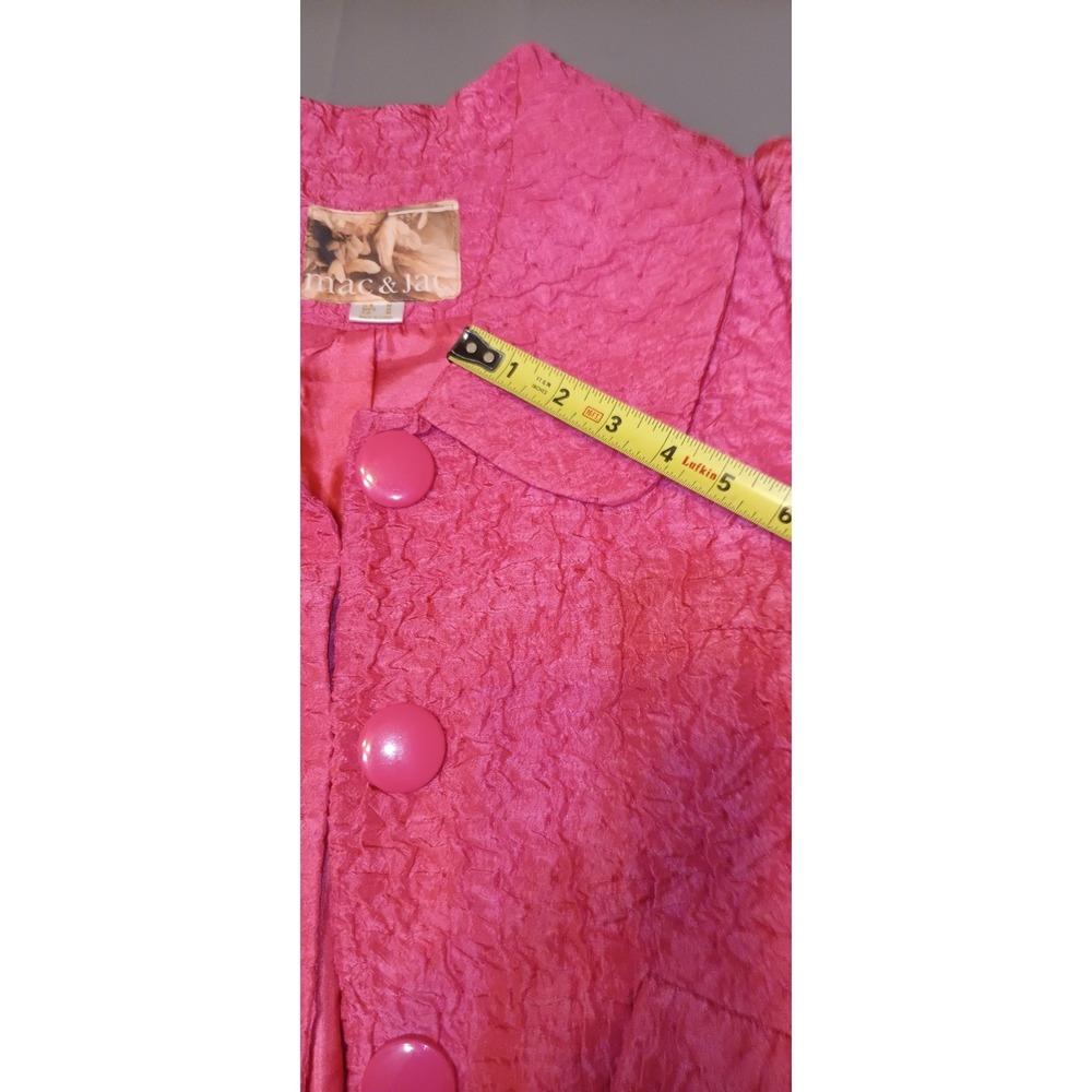 Mac & Jac Womens Jacket Button Shirt Pink Career Barbiecore Dollcore Coquette - Picture 7 of 10